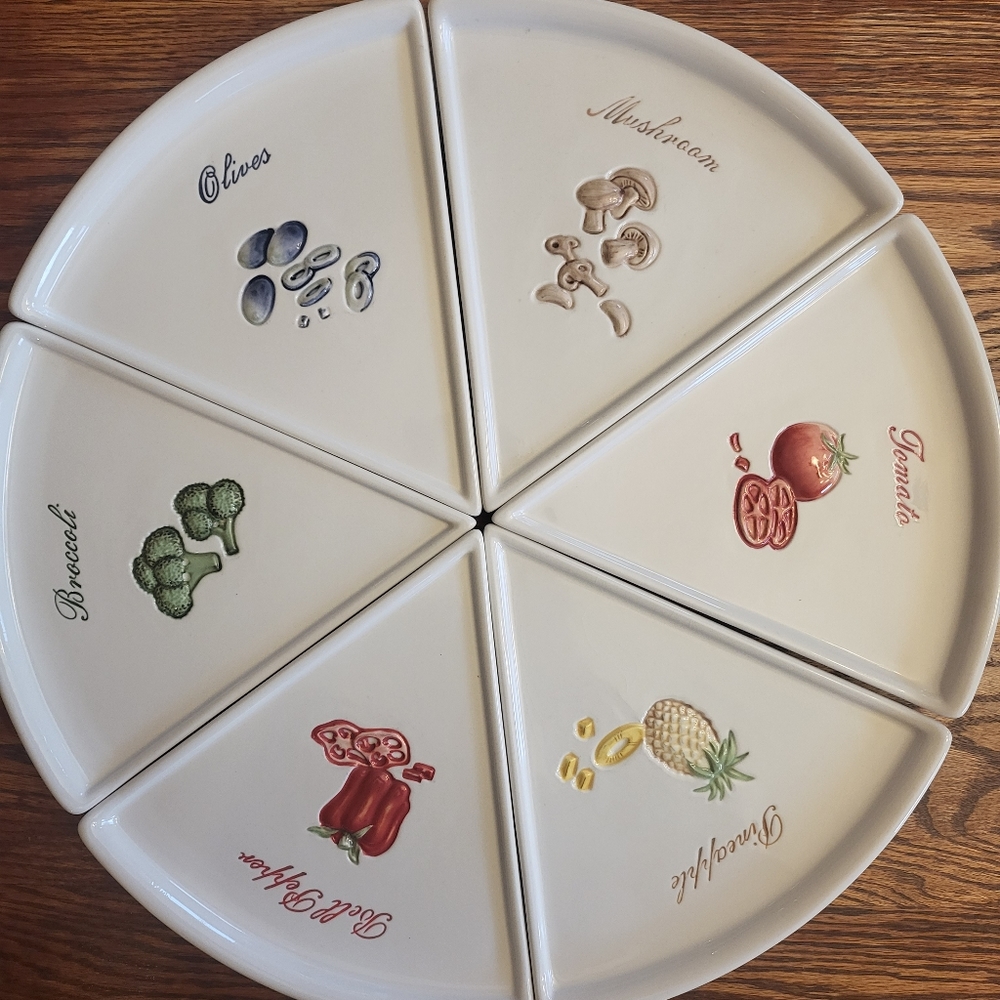 PotteryBarn Pizza Slice Plates (Set of 6)